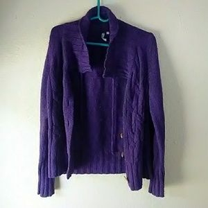 Purple cardigan sweater